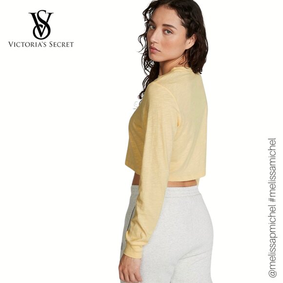 PINK VS Premium Cotton Cropped Long-Sleeve T-Shirt - Picture 3 of 6